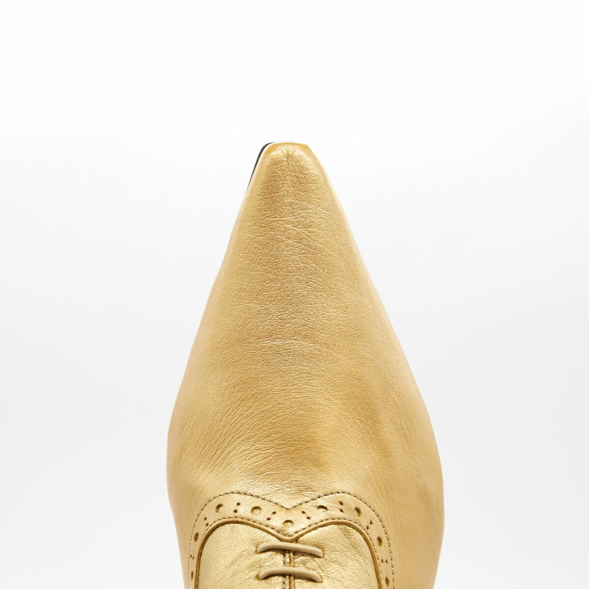 Comme Des Garcons Comme Des Garçons Pointed Lace-Up Brogues In Gold 4 Comme Des Garcons Comme Des Garçons Pointed Lace-Up Brogues In Gold - Image 4