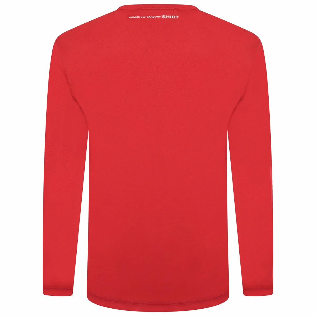 Comme Des Garçons SHIRT Back Logo Print Long Sleeved T-Shirt In Red 2 Comme Des Garçons SHIRT Back Logo Print Long Sleeved T-Shirt In Red - Image 2