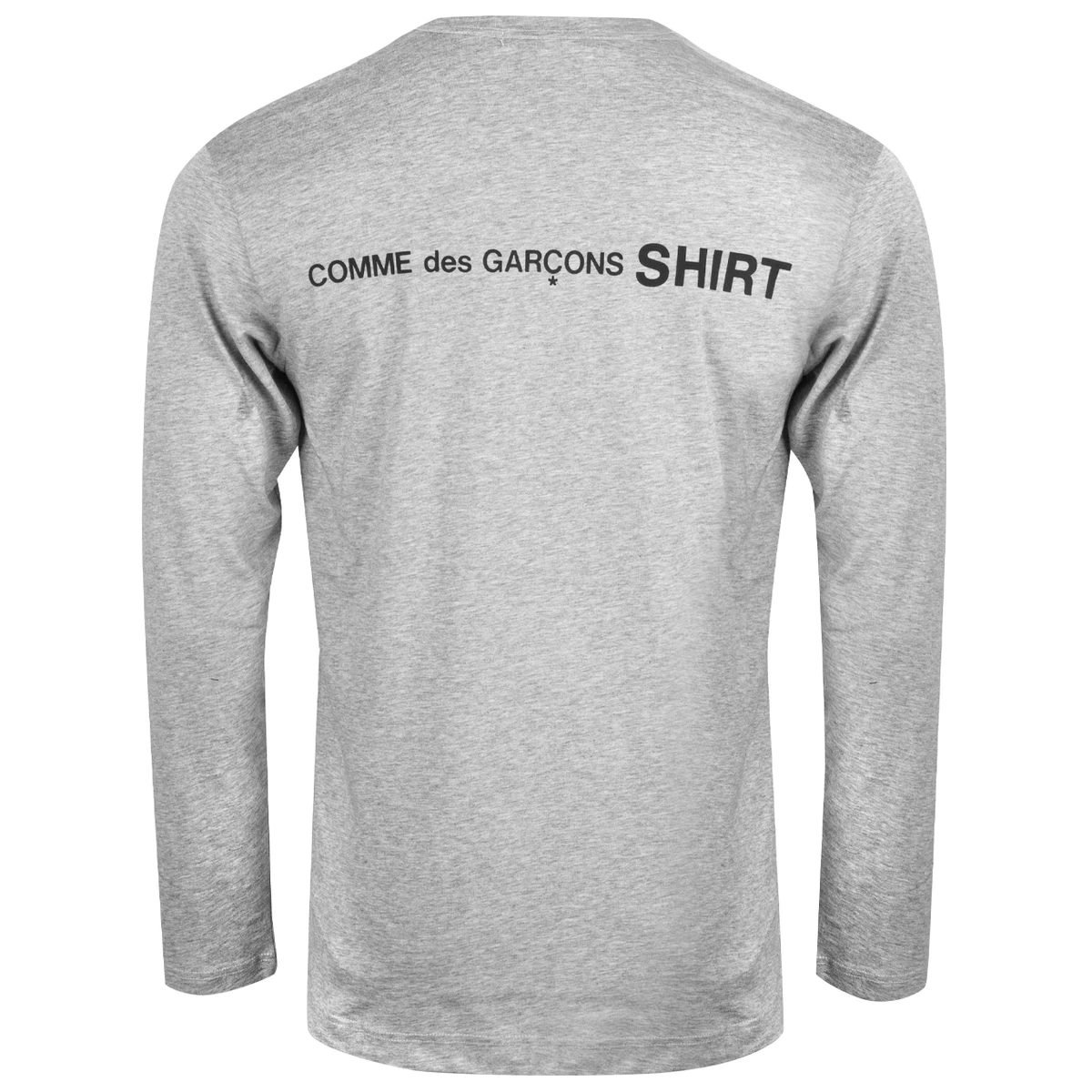 Comme Des Garçons SHIRT Long-Sleeved Back Print Logo T-Shirt Grey In Grey 1 Comme Des Garçons SHIRT Long-Sleeved Back Print Logo T-Shirt Grey In Grey
