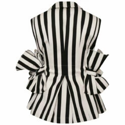 COMME DES GARÇONS TAO Striped Bow Tailored Vest In White/black