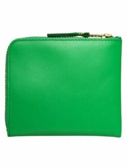 Comme Des Garçons Wallet Arecalf Leather Wallet In Green