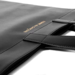 Comme Des Garçons Wallet Large Leather Tote Bag Black In Black -Hervia Shop hervia.com comme des gar ons wallet large leather tote bag black 1574936019CDG 31.4