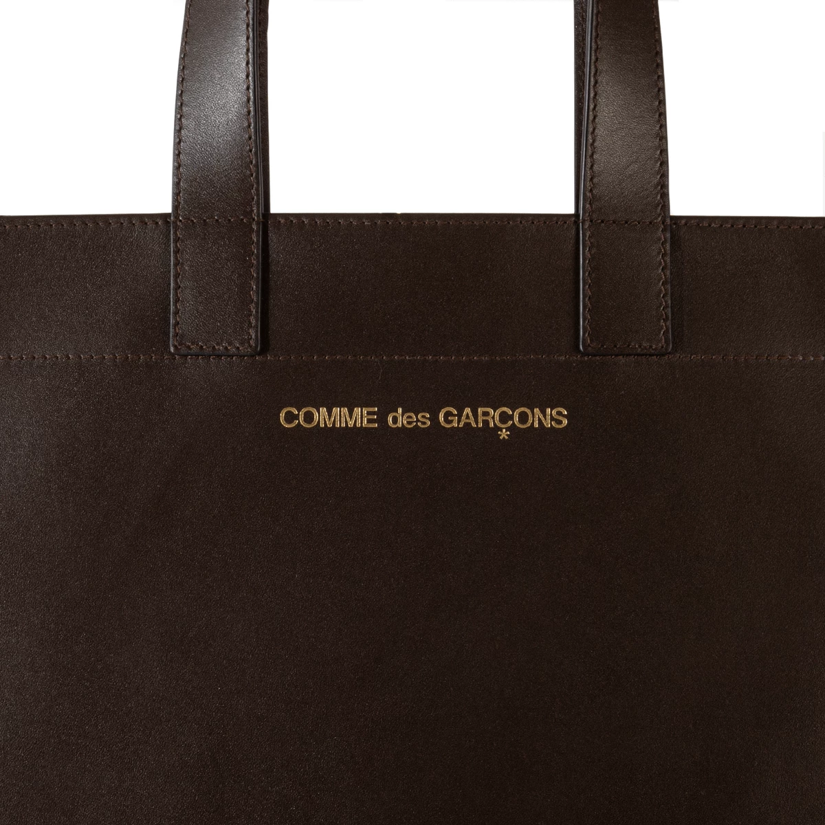 Comme Des Garçons Wallet Large Leather Tote Bag Brown In Brown 2 Comme Des Garçons Wallet Large Leather Tote Bag Brown In Brown - Image 2