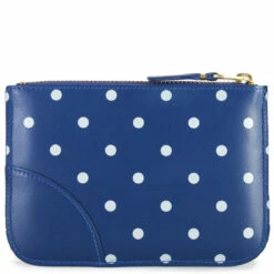 Comme Des Garçons Wallet SA8100PD Polka Dot Printed Wallet Navy In Navy