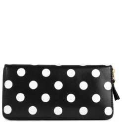 Comme Des Garçons Wallet SA0110PD Polka Dot Printed Purse Black In Black