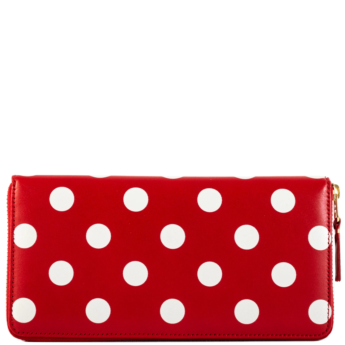 Comme Des Garçons Wallet SA0110PD Polka Dot Printed Purse Red In Red 1 Comme Des Garçons Wallet SA0110PD Polka Dot Printed Purse Red In Red