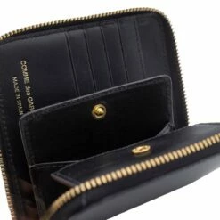 Comme Des Garçons Wallet SA2100OP Wallet With Outside Pocket In Black