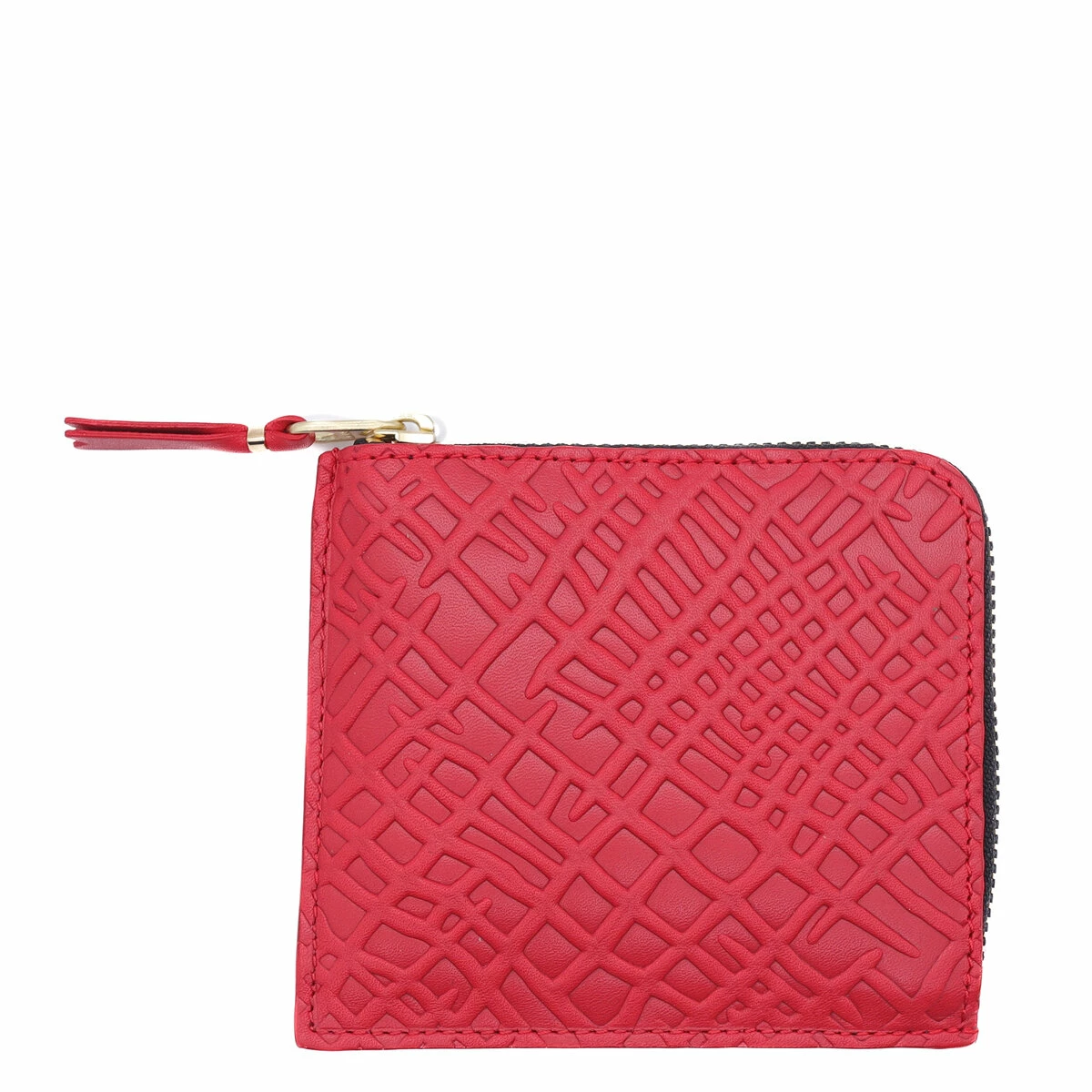Comme Des Garçons Wallet Embossed Roots Wallet In Red 1 Comme Des Garçons Wallet Embossed Roots Wallet In Red