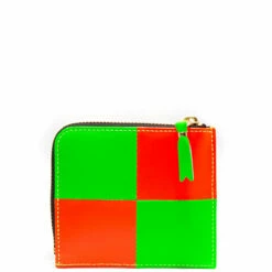 Comme Des Garçons Wallet SA3100FS Fluo Squares Wallet In Green