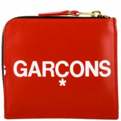 Comme Des Garçons Wallet SA3100HL Huge Logo Wallet Red In Red