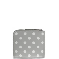 Comme Des Garçons Wallet SA3100PD Polka Dot Zipped Wallet Grey In Grey