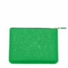 Comme Des Garçons Wallet SA5100EF Embossed Classic Leather Pouch In Green