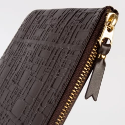 Comme Des Garçons Wallet SA5100EL Embossed Leather Pouch Wallet Brown In Brown -Hervia Shop hervia.com comme des gar ons wallet sa5100el embossed leather pouch wallet brown 15931893680274.2