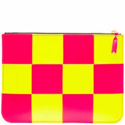 Comme Des Garçons Wallet SA5100FS Fluo Squares Wallet In Yellow