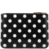 Comme Des Garçons Wallet SA5100PD Polka Dot Printed Black Zipped Wallet In Black