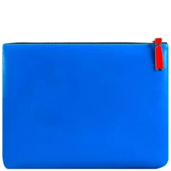 Comme Des Garçons Wallet SA5100SF Super Fluo Zipped Pouch Blue / Green In Blue