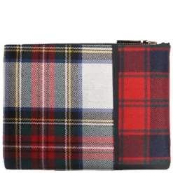 Comme Des Garçons Wallet SA5100TP Tartan Pouch Wallet Red In Red