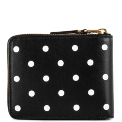 Comme Des Garçons Wallet SA7100PD Polka Dot Leather Wallet Black In Black