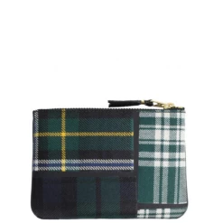 Comme Des Garçons Wallet SA8100TP Tartan Patchwork Wallet Green In Green
