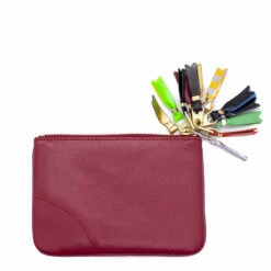 Comme Des Garçons Wallet SA8100ZP Tassled Pouch Zip In Red