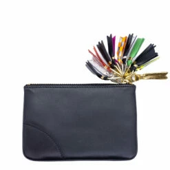 Comme Des Garçons Wallet SA8100ZP Tassled Pouch Zip Wallet In Black