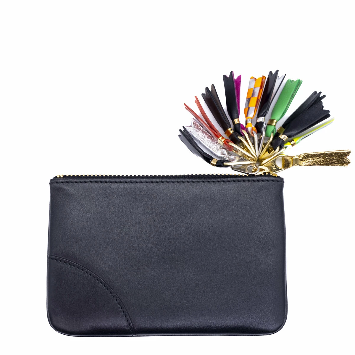 Comme Des Garçons Wallet SA8100ZP Tassled Pouch Zip Wallet In Black 1 Comme Des Garçons Wallet SA8100ZP Tassled Pouch Zip Wallet In Black