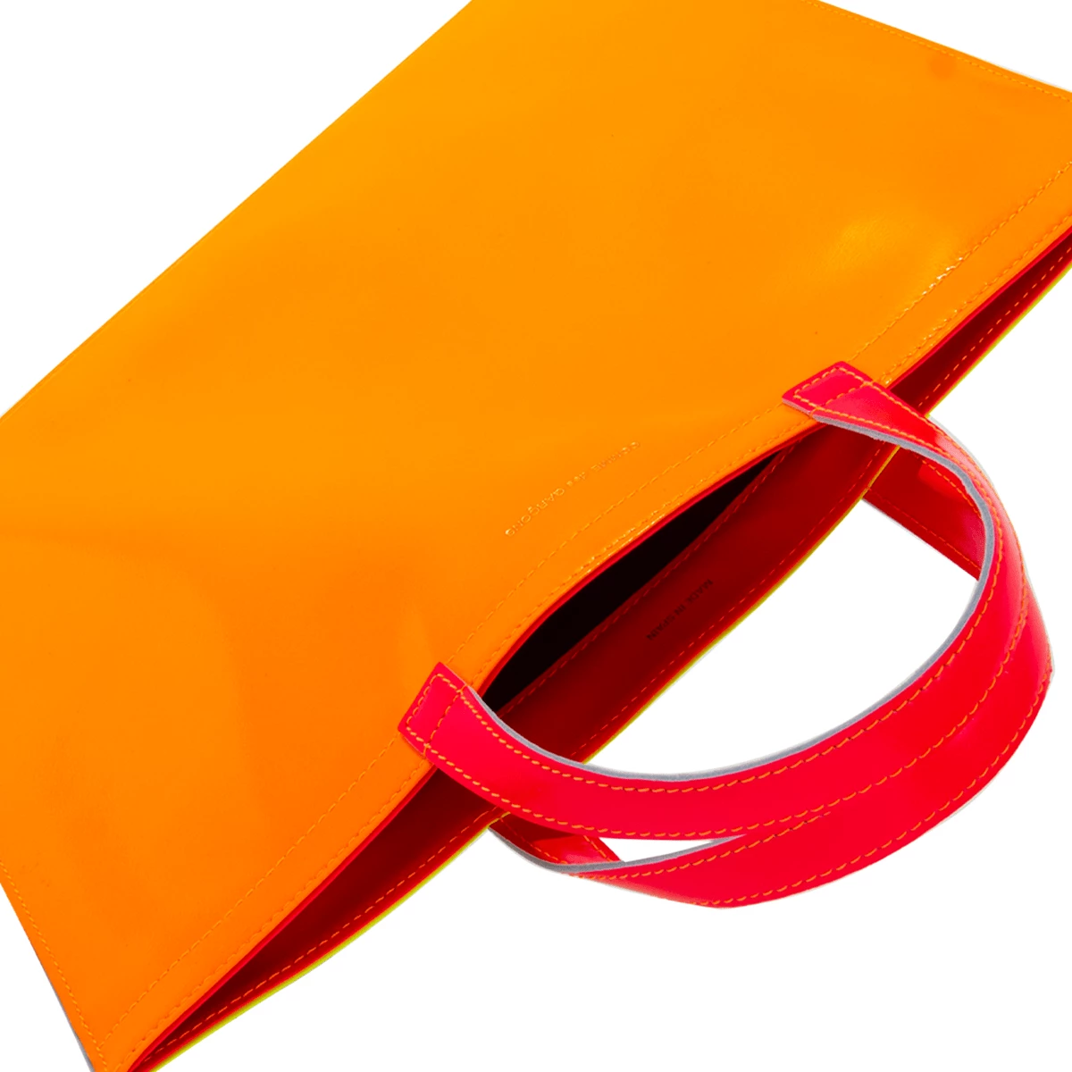 Comme Des Garçons Wallet Super Fluo Leather Bag Orange/Yellow In Orange 4 Comme Des Garçons Wallet Super Fluo Leather Bag Orange/Yellow In Orange - Image 4