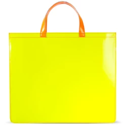 Comme Des Garçons Wallet Super Fluo Leather Bag Pink/Yellow In Pink