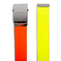 Comme Des Garçons Wallet Super Fluo Leather Belt Orange/Yellow In Orange