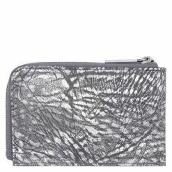 Yohji Yamamoto Zipped Leather Wallet In Metallic Silver