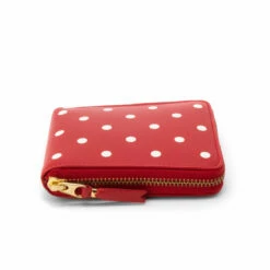 Comme Des Garçons Wallet SA7100PD Polka Dot Leather Wallet Red In Red -Hervia Shop hervia.com dot leather sa7100pd red 16062333387709.2