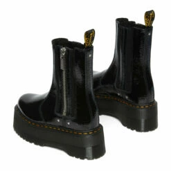 Dr. Martens Chelsea Platform Boots In Black Distressed Patent In Black -Hervia Shop hervia.com dr. martens 27796001 2976 chelsea platform boots in black distressed patent 1667913775DR M3