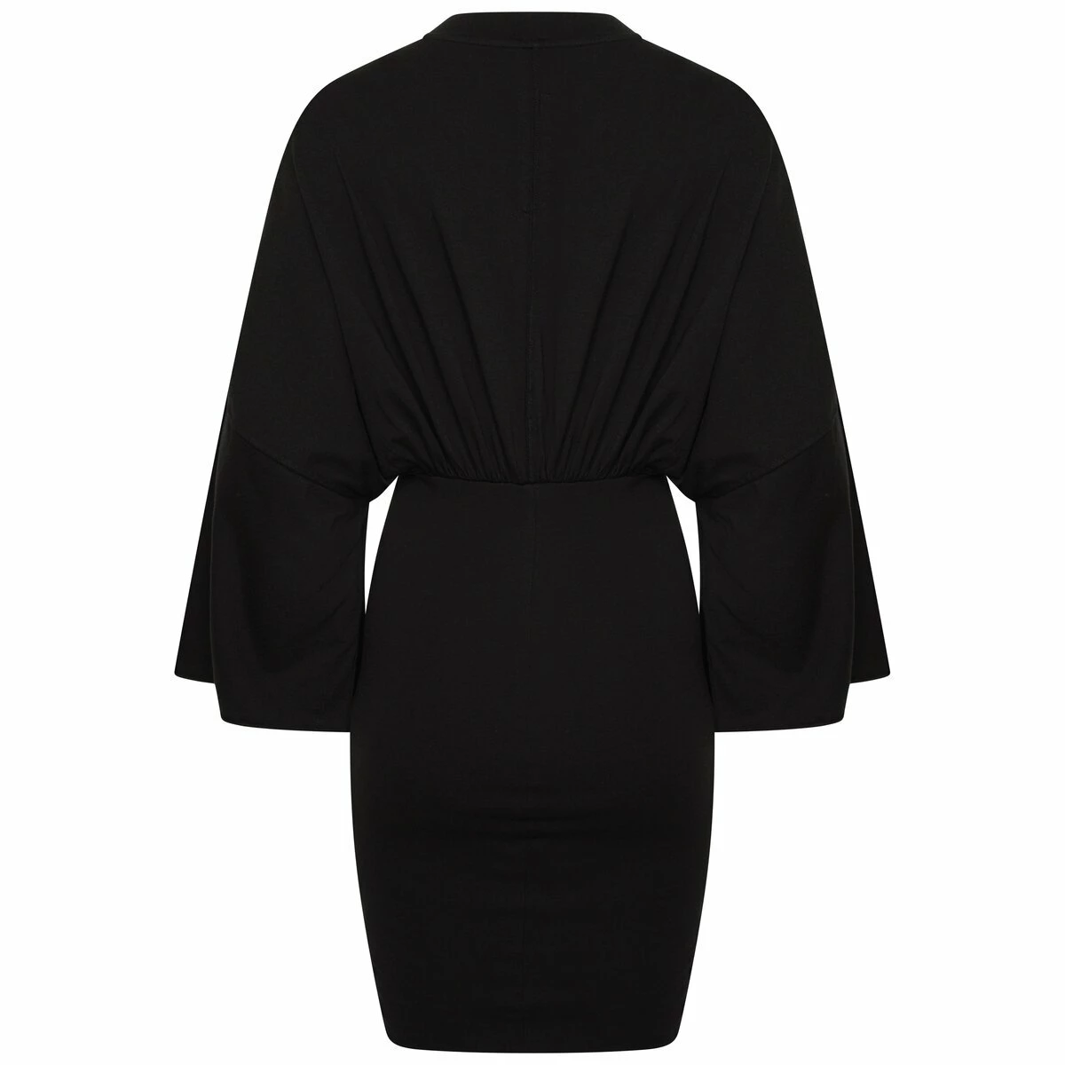 Rick Owens DRKSHDW 3/4 Sleeves Tommy Mini Dress In Black 1 Rick Owens DRKSHDW 3/4 Sleeves Tommy Mini Dress In Black