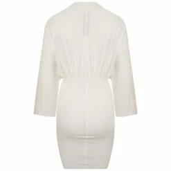 Rick Owens DRKSHDW 3/4 Sleeves Tommy Mini Dress In Milk