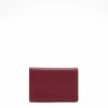 Yohji Yamamoto Leather Card Holder In Bordeaux