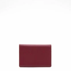Yohji Yamamoto Leather Card Holder In Bordeaux
