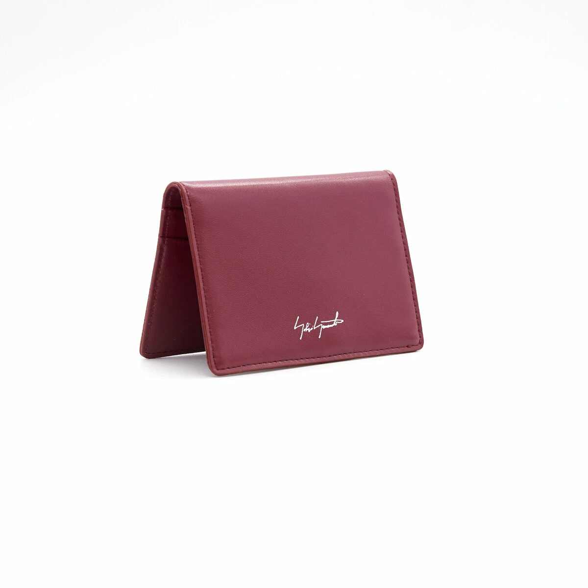 Yohji Yamamoto Leather Card Holder In Bordeaux 2 Yohji Yamamoto Leather Card Holder In Bordeaux - Image 2