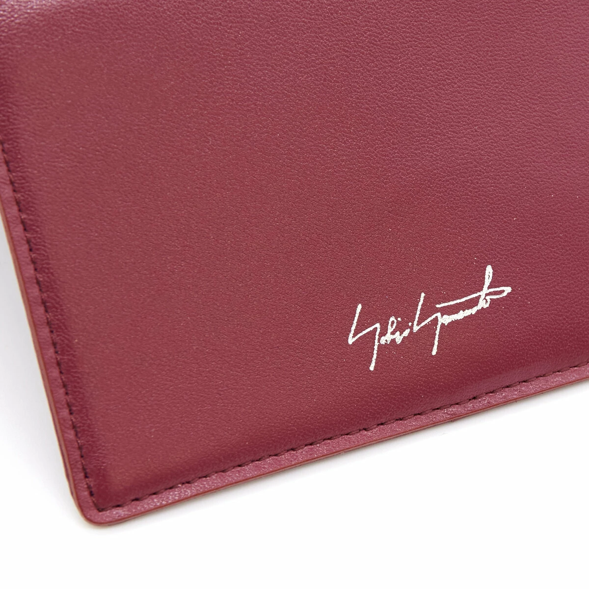 Yohji Yamamoto Leather Card Holder In Bordeaux 4 Yohji Yamamoto Leather Card Holder In Bordeaux - Image 4