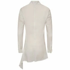 Yohji Yamamoto Asymmetric Draped Blouse In White
