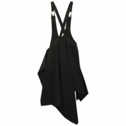 Yohji Yamamoto Wool Gabardine Suspenders Skirt In Black