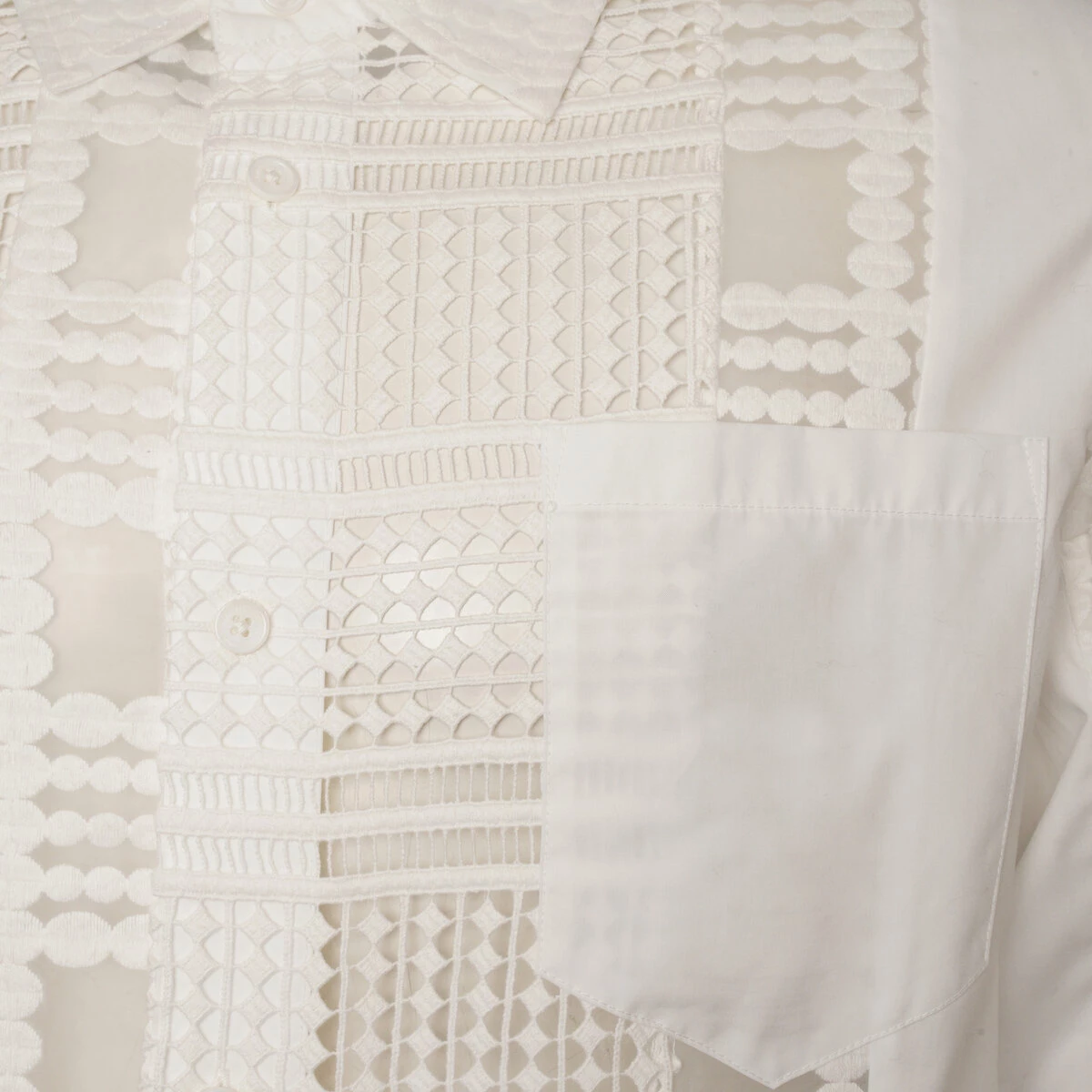 Feng Chen Wang Lace Cut-Out Shirt In White 2 Feng Chen Wang Lace Cut-Out Shirt In White - Image 2