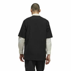 Y-3 Crep Jersey T-Shirt In Black -Hervia Shop hervia.com h63020 crepe sj ss tee col. black 1690883206H63020 5 APPAREL On Model Back View white