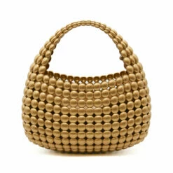 JW Anderson Gold Bubble Basket Handle Bag In Gold