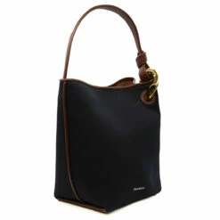 JW Anderson Canvas Bucket Chain Handle Bag In Navy