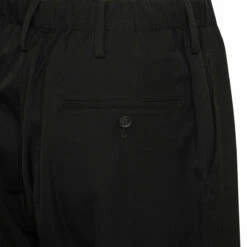 Yohji Yamamoto Wide-Leg Trousers In Black -Hervia Shop hervia.com he p15 100 2 03 u double stitch elastic p col. 2 1666950614 2AJ3926