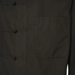 Yohji Yamamoto Mandarin Collar Shirt With Chest Pocket In Black 5 Yohji Yamamoto Mandarin Collar Shirt With Chest Pocket In Black -Hervia Shop hervia.com hj b08 001 chain stitch beads botton b col. black 1697531664HJ B08 001 2 04 2