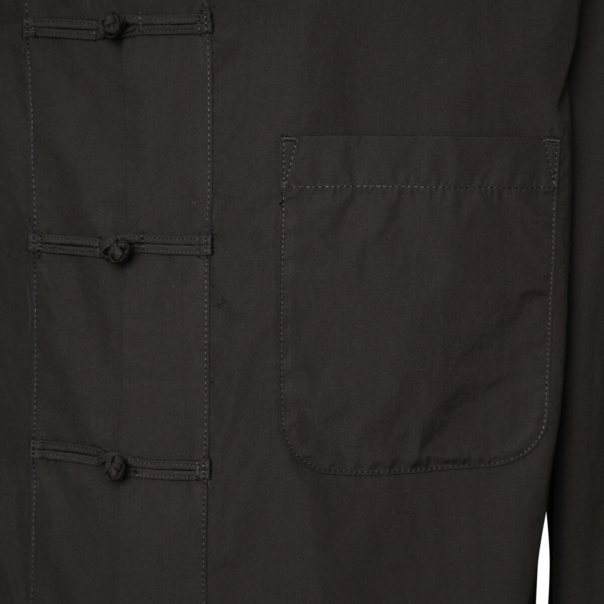 Yohji Yamamoto Mandarin Collar Shirt With Chest Pocket In Black 3 Yohji Yamamoto Mandarin Collar Shirt With Chest Pocket In Black - Image 3