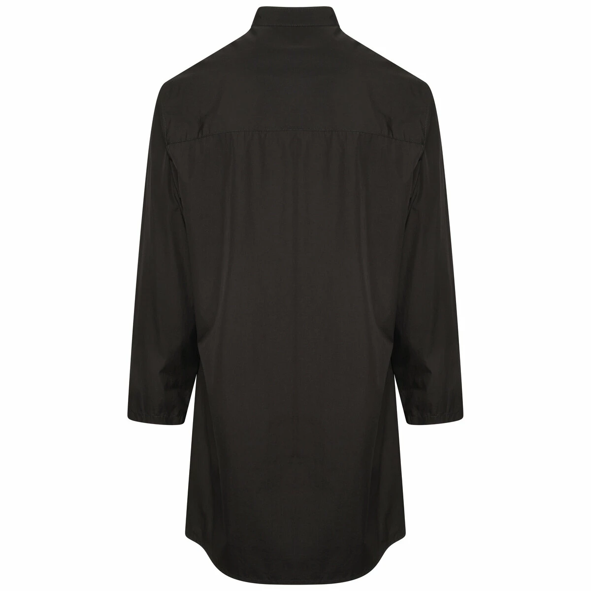 Yohji Yamamoto Mandarin Collar Shirt With Chest Pocket In Black 1 Yohji Yamamoto Mandarin Collar Shirt With Chest Pocket In Black
