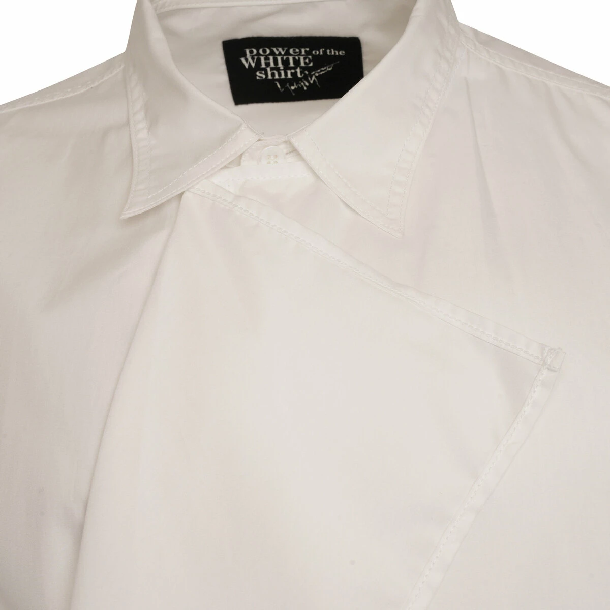 Yohji Yamamoto Shirt With Overlapping Left Panel In White 2 Yohji Yamamoto Shirt With Overlapping Left Panel In White - Image 2