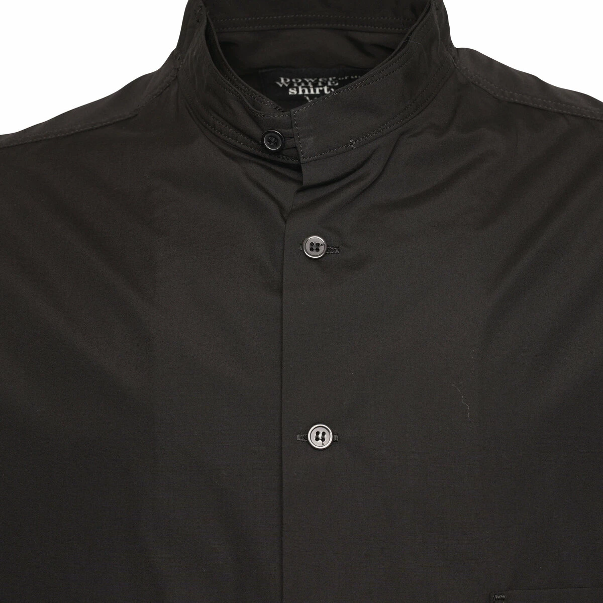 Yohji Yamamoto Double Layered Mandarin Collar Shirt In Black 2 Yohji Yamamoto Double Layered Mandarin Collar Shirt In Black - Image 2